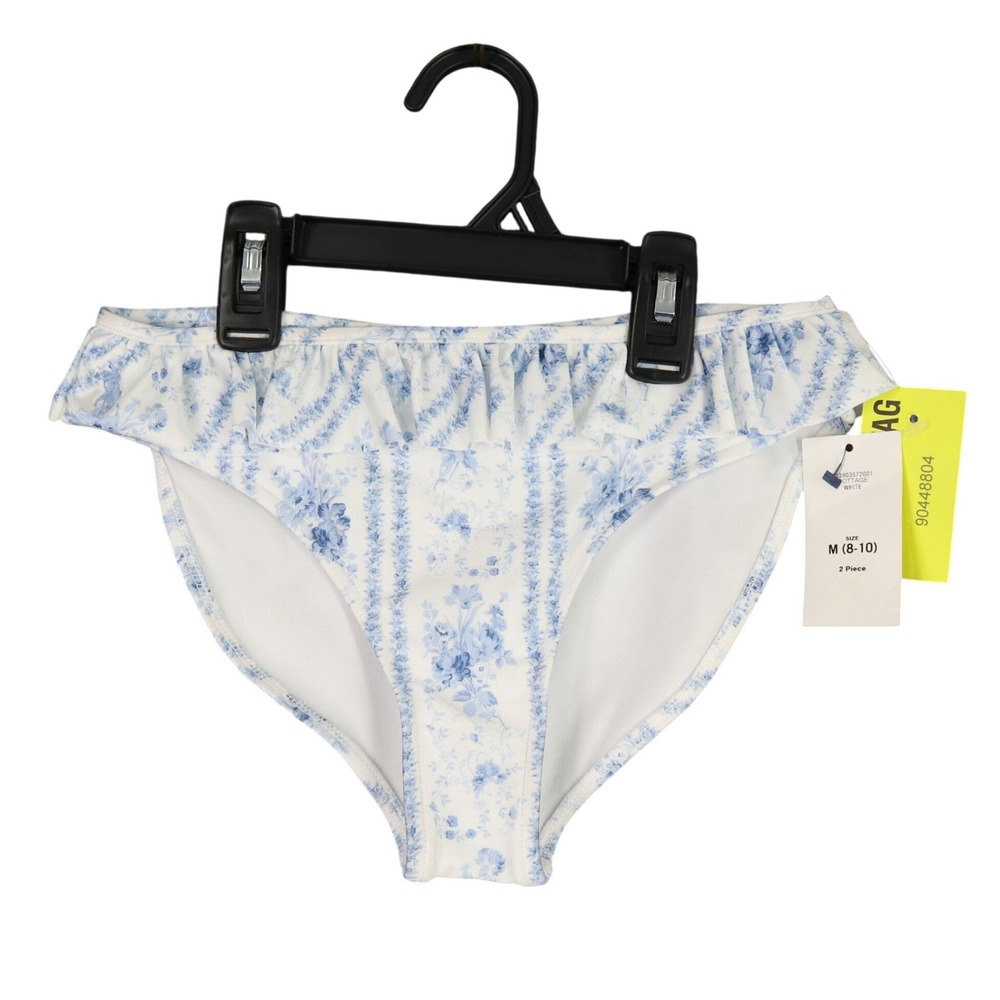 Polo Ralph Lauren Bikini Bottom Girls M 8-10 Floral Ruffle Cottagecore‎ Swimwear